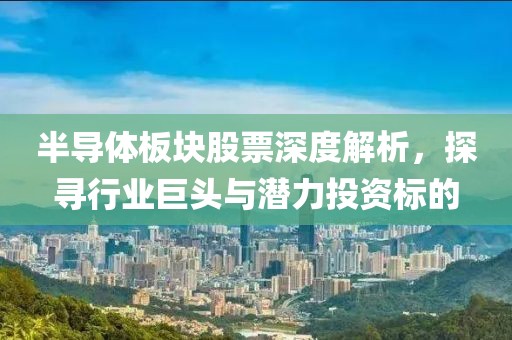 半導(dǎo)體板塊股票深度解析，探尋行業(yè)巨頭與潛力投資標(biāo)的