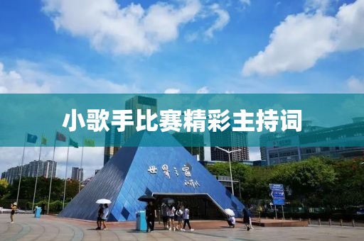 小歌手比賽精彩主持詞