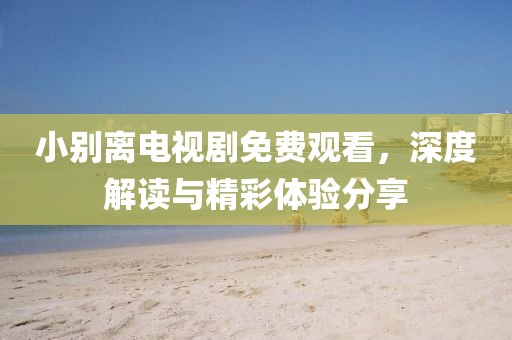 小別離電視劇免費(fèi)觀看，深度解讀與精彩體驗(yàn)分享