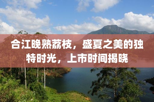 合江晚熟荔枝，盛夏之美的獨特時光，上市時間揭曉