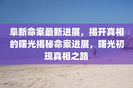阜新命案最新進展，揭開真相的曙光揭秘命案進展，曙光初現(xiàn)真相之路