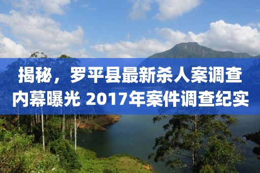 揭秘，羅平縣最新殺人案調(diào)查內(nèi)幕曝光 2017年案件調(diào)查紀(jì)實(shí)