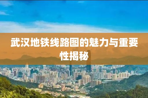 武漢地鐵線路圖的魅力與重要性揭秘