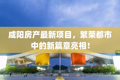 咸陽房產(chǎn)最新項目，繁榮都市中的新篇章亮相！