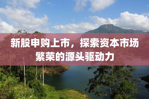 新股申購上市，探索資本市場繁榮的源頭驅(qū)動力