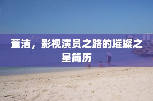 董潔，影視演員之路的璀璨之星簡(jiǎn)歷