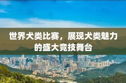 世界犬類比賽，展現(xiàn)犬類魅力的盛大競技舞臺