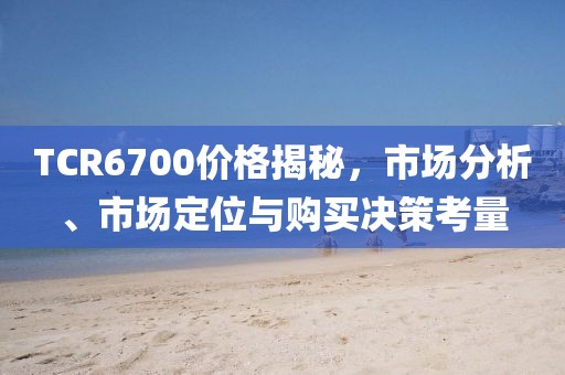 TCR6700價格揭秘，市場分析、市場定位與購買決策考量