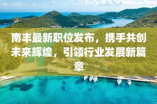 南豐最新職位發(fā)布，攜手共創(chuàng)未來輝煌，引領行業(yè)發(fā)展新篇章