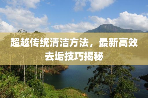 超越傳統(tǒng)清潔方法，最新高效去垢技巧揭秘
