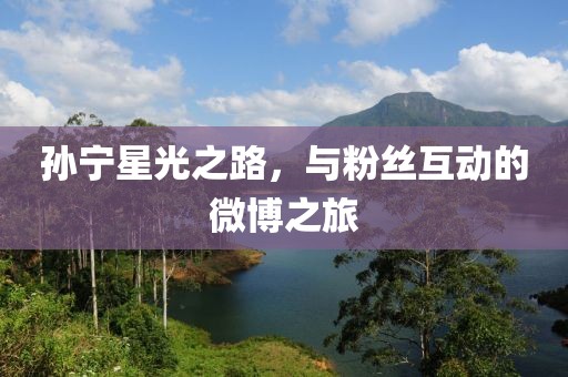 孫寧星光之路，與粉絲互動(dòng)的微博之旅