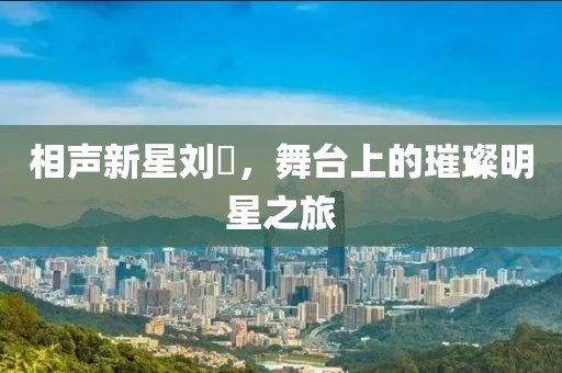 相聲新星劉喆，舞臺上的璀璨明星之旅