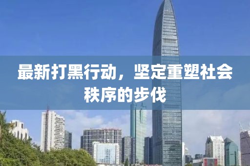 最新打黑行動，堅定重塑社會秩序的步伐