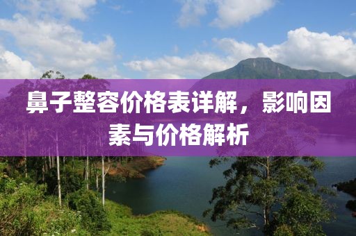 鼻子整容價(jià)格表詳解，影響因素與價(jià)格解析