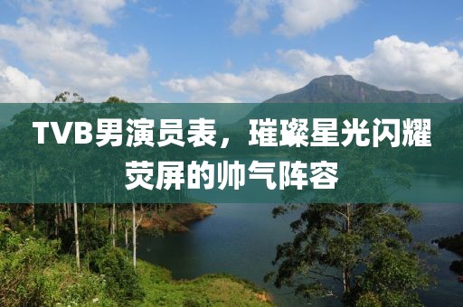 TVB男演員表，璀璨星光閃耀熒屏的帥氣陣容