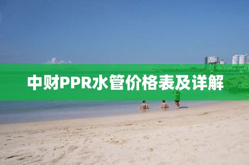 中財(cái)PPR水管價格表及詳解