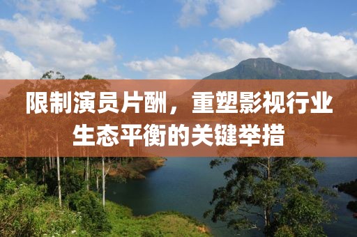 限制演員片酬，重塑影視行業(yè)生態(tài)平衡的關(guān)鍵舉措