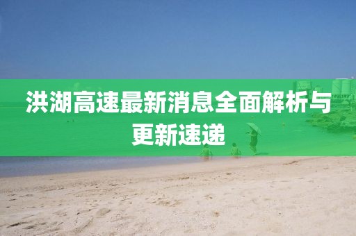 洪湖高速最新消息全面解析與更新速遞