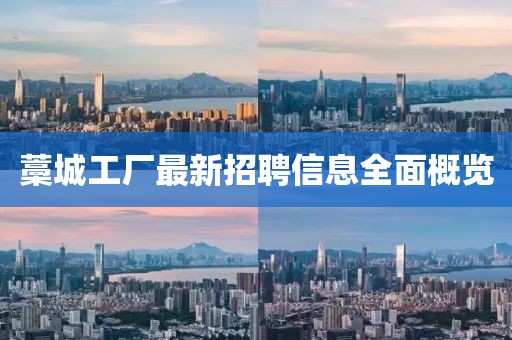 藁城工廠最新招聘信息全面概覽
