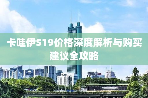 卡哇伊S19價格深度解析與購買建議全攻略