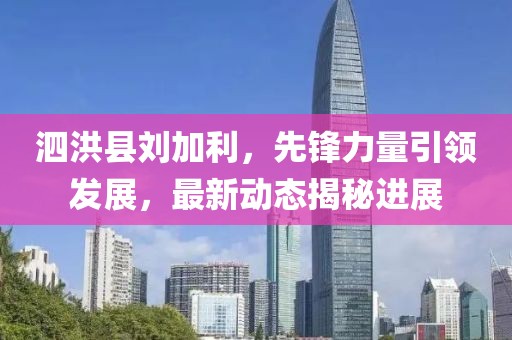 泗洪縣劉加利，先鋒力量引領(lǐng)發(fā)展，最新動態(tài)揭秘進展