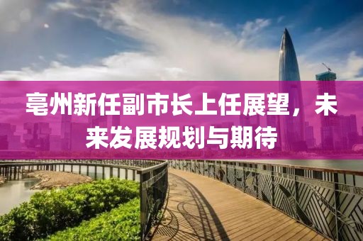 亳州新任副市長上任展望，未來發(fā)展規(guī)劃與期待