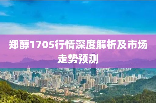 鄭醇1705行情深度解析及市場走勢預(yù)測
