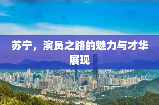 蘇寧，演員之路的魅力與才華展現(xiàn)