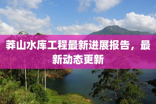 莽山水庫(kù)工程最新進(jìn)展報(bào)告，最新動(dòng)態(tài)更新