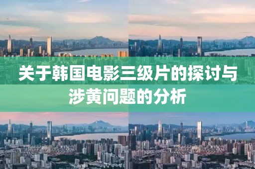 關(guān)于韓國電影三級片的探討與涉黃問題的分析