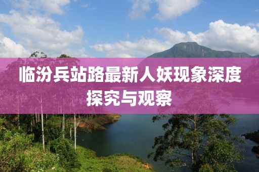 臨汾兵站路最新人妖現(xiàn)象深度探究與觀察